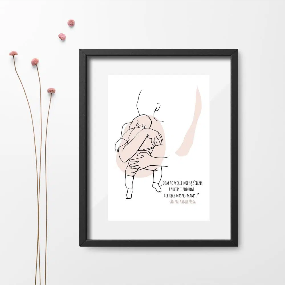 Plakat z napisem o mamie na prezent