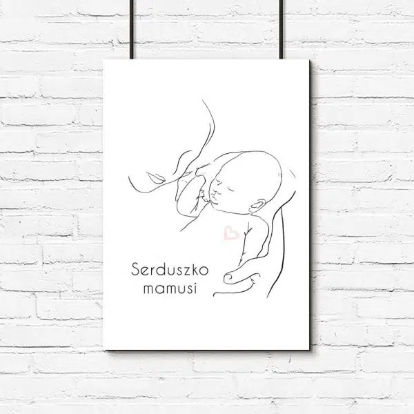 Plakat dziecięcy line art z napisem dla dziewczynki