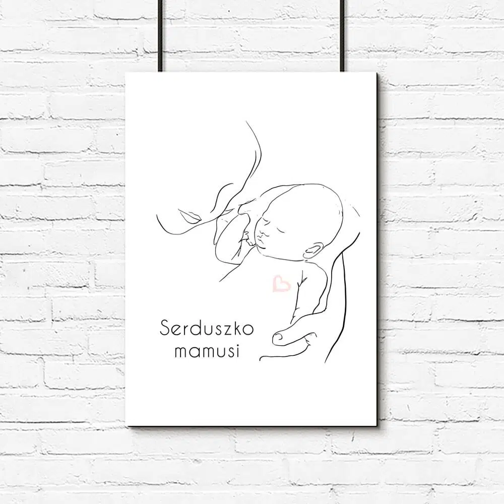 Plakat dziecięcy line art z napisem dla dziewczynki