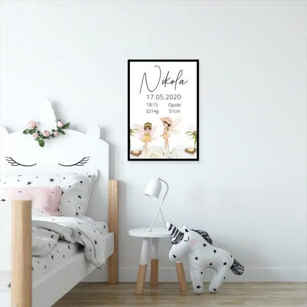 Plakat dla dziecka z danymi urodzeniowymi
