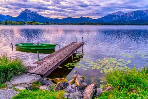 Obraz pejzaż z jeziorem