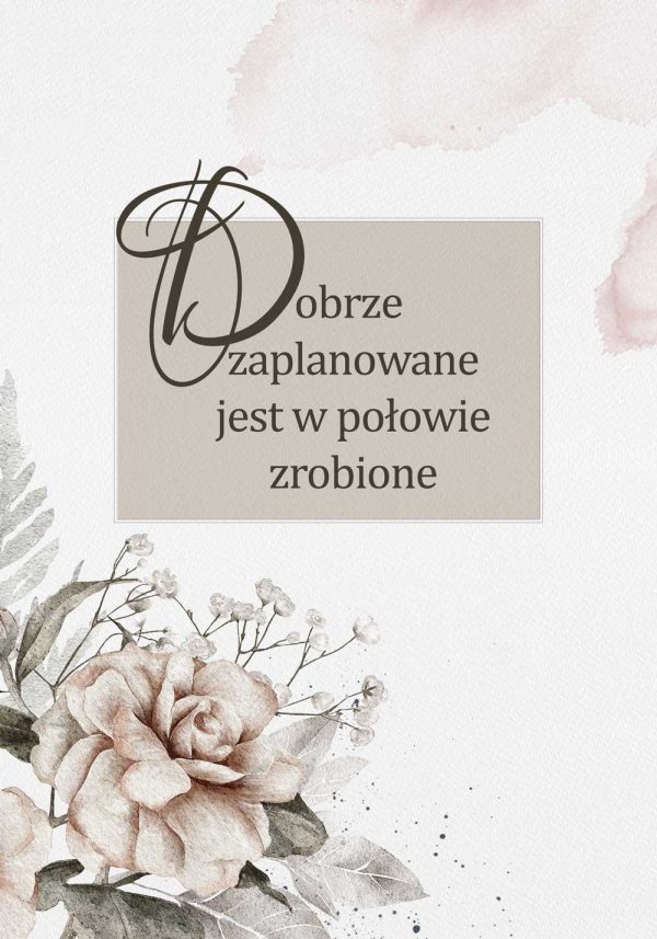 Plakat z maksymą życiową o realizowaniu celów