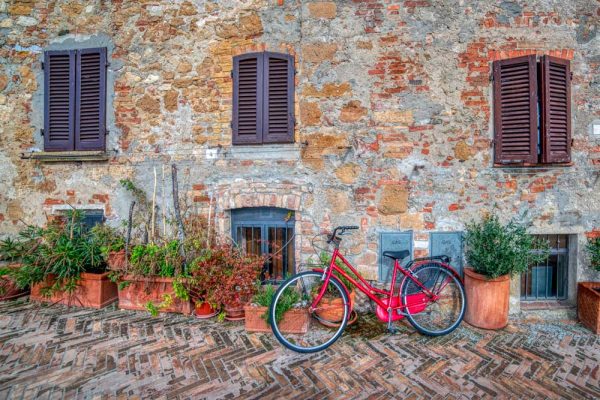 Obraz z czerwonym rowerem