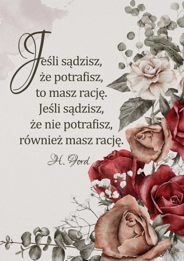Plakat ze słowami Henry'ego Forda