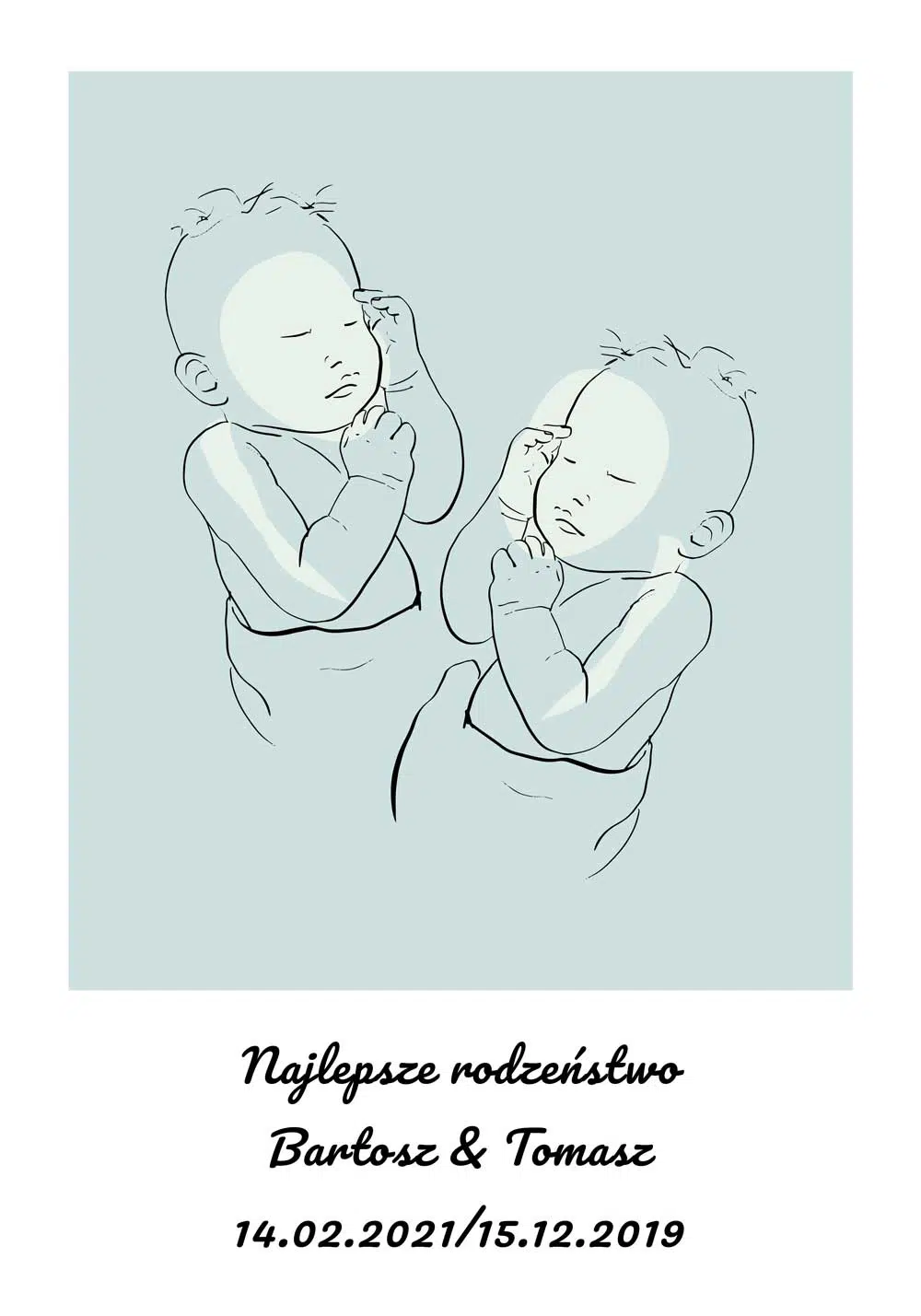 Niebieski plakat dla rodzeństwa