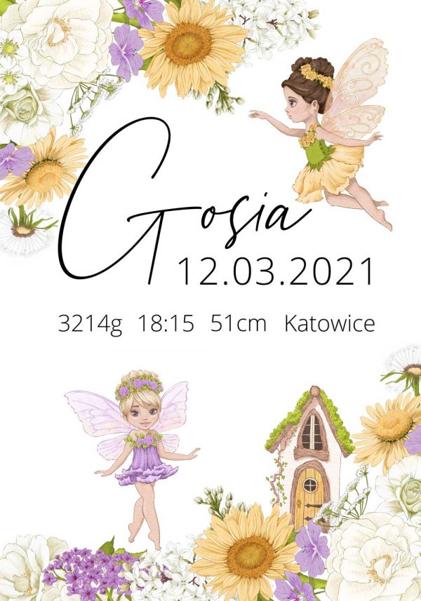 Plakat z metryczką dla Gosi