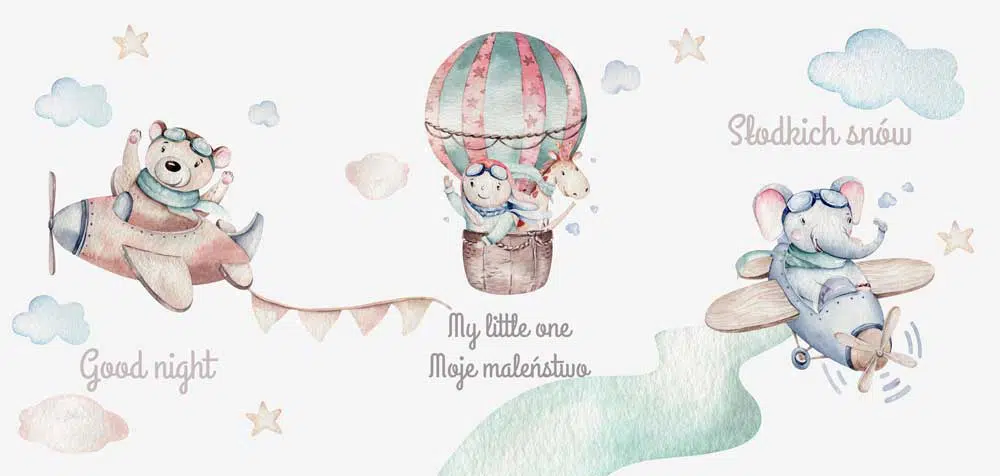 Zestaw plakatów dziecięcych z misiami