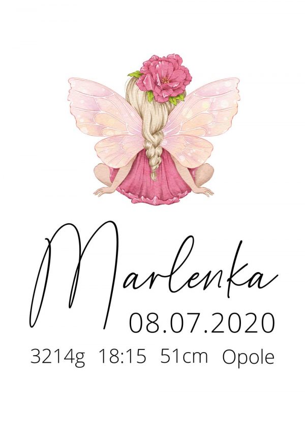 Plakat z metryczką dla Marlenki