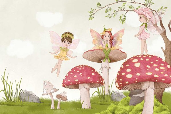 Tapeta rusałki na grzybach