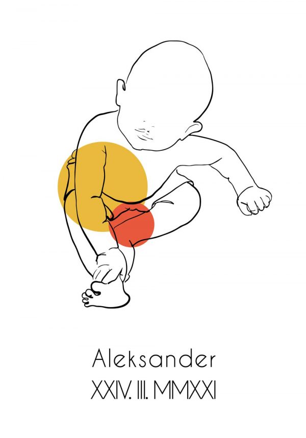 Plakat line art dla chłopca - Aleksander