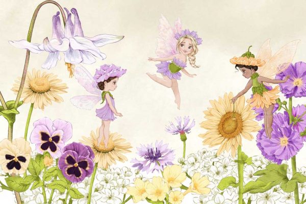 Tapeta z kwiatowymi wróżkami