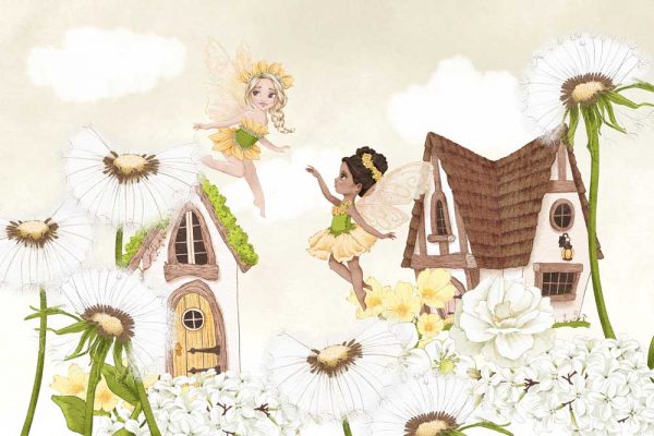 Tapeta domki i dmuchawce