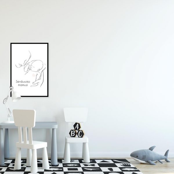 Plakat dziecięcy line art z napisem do pokoju rodzeństwa