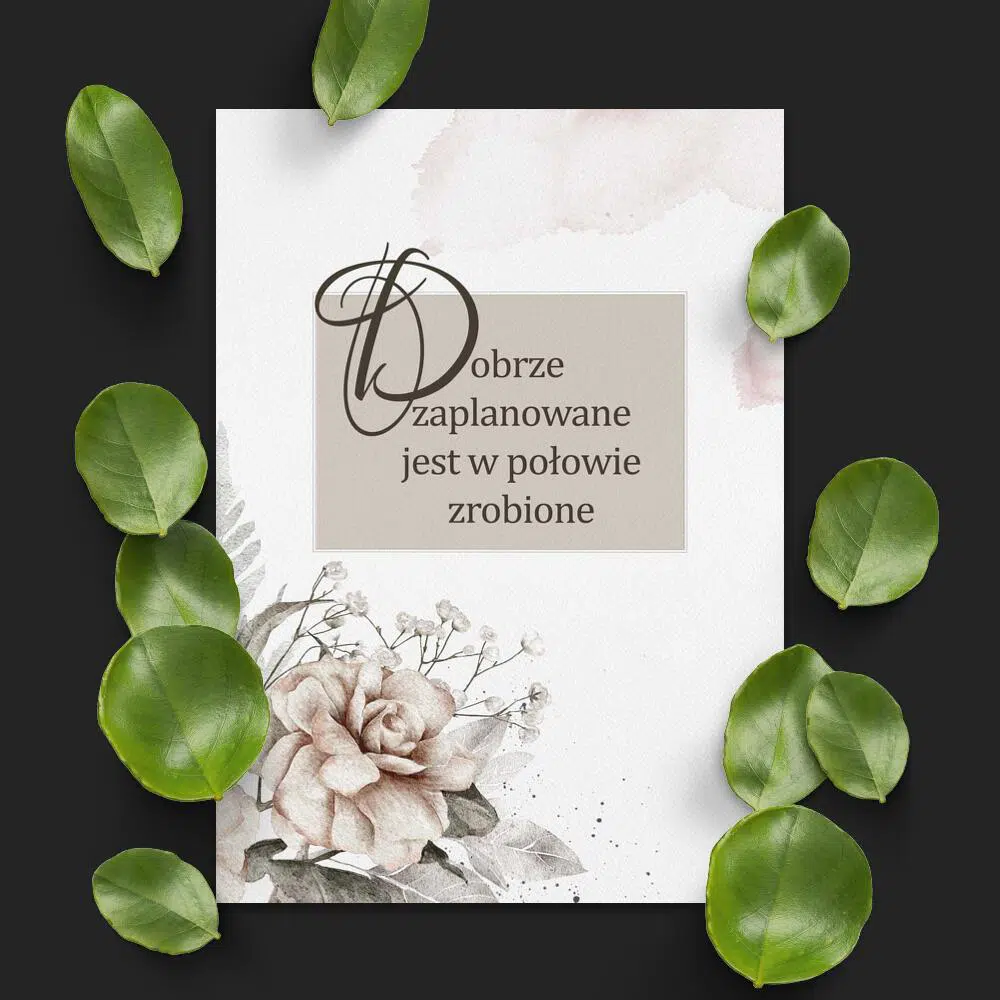 Plakat do salonu z życiowym motto