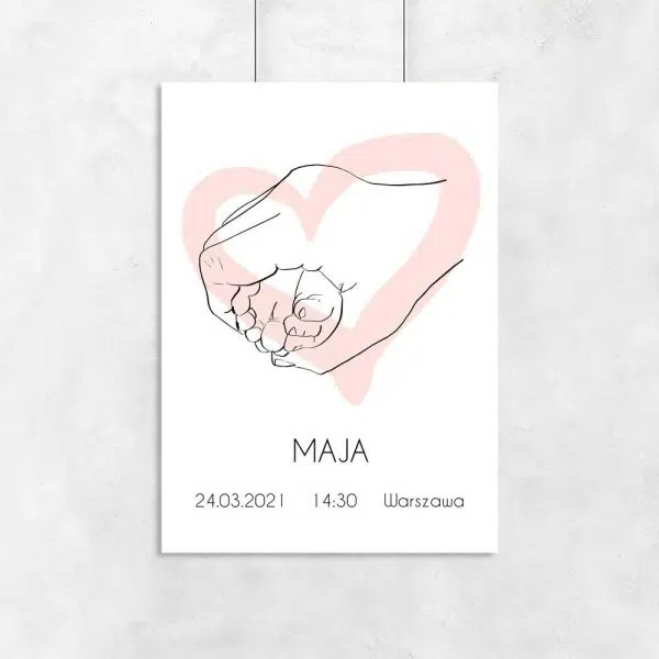 Plakat dziecięcy z imieniem dla dziewczynki