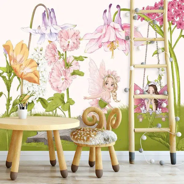 Fototapeta bajkowa z elfami w kwiatach