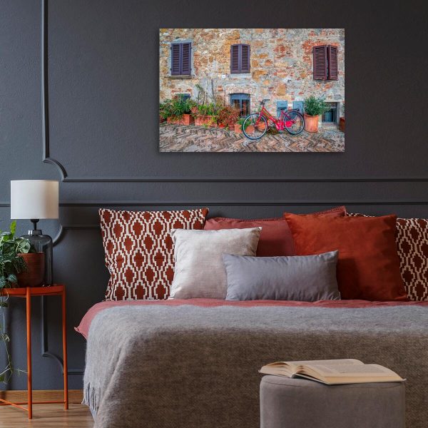 Obraz z czerwonym rowerem do sypialni