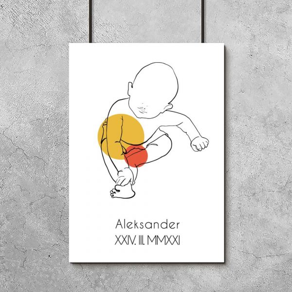 Plakat line art dla chłopca z imieniem