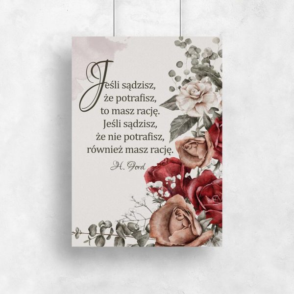 Plakat z cytatem H. Forda