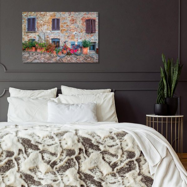 Obraz z czerwonym rowerem do salonu