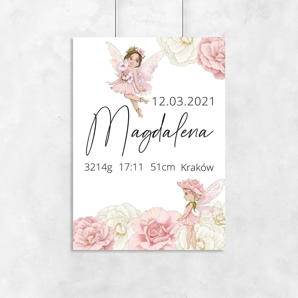 Plakaty dla dzieci z metryczkami urodzenia