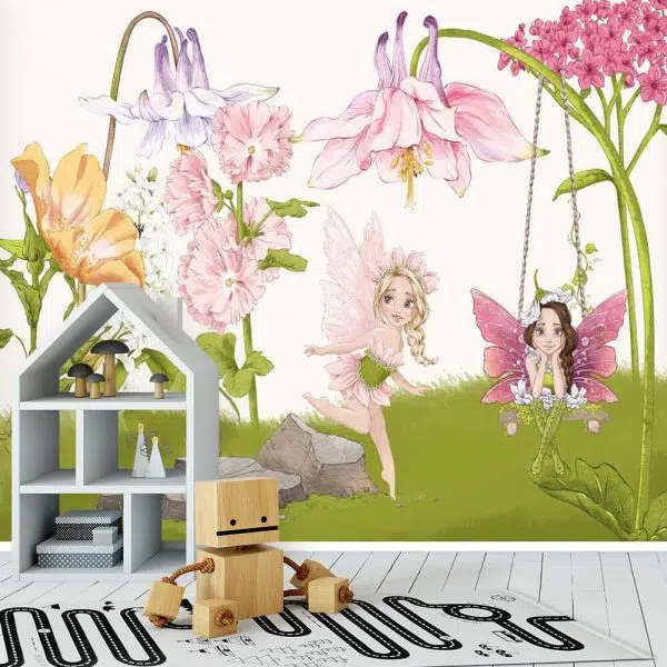 Tapeta z wróżkami do pokoju dziewczynki