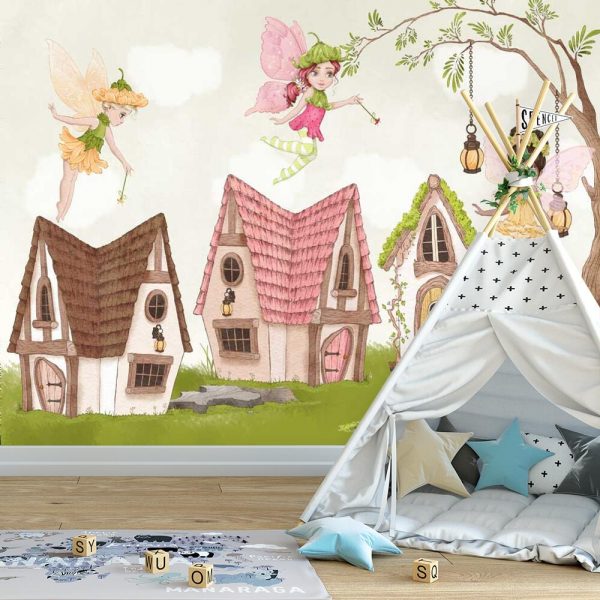 Foto-tapeta z domkami czarodziejek