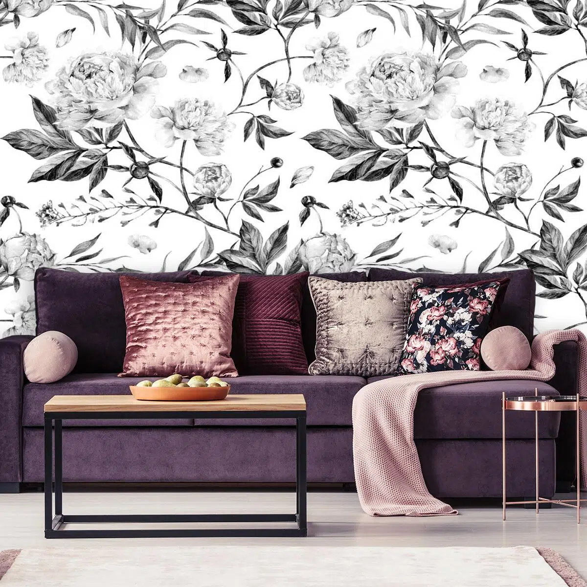 Foto-tapeta w szare piwonie