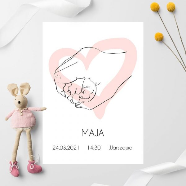 Plakat dziecięcy z serduszkiem dla dziewczynki