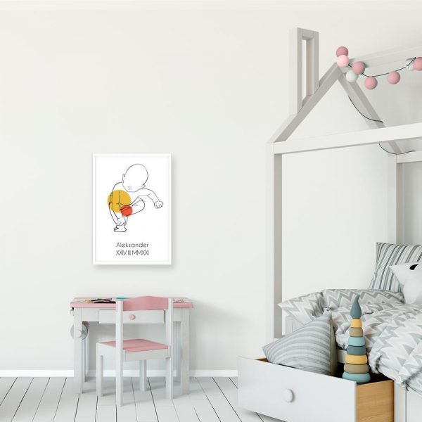 Plakat line art dla dziecka - Aleksander
