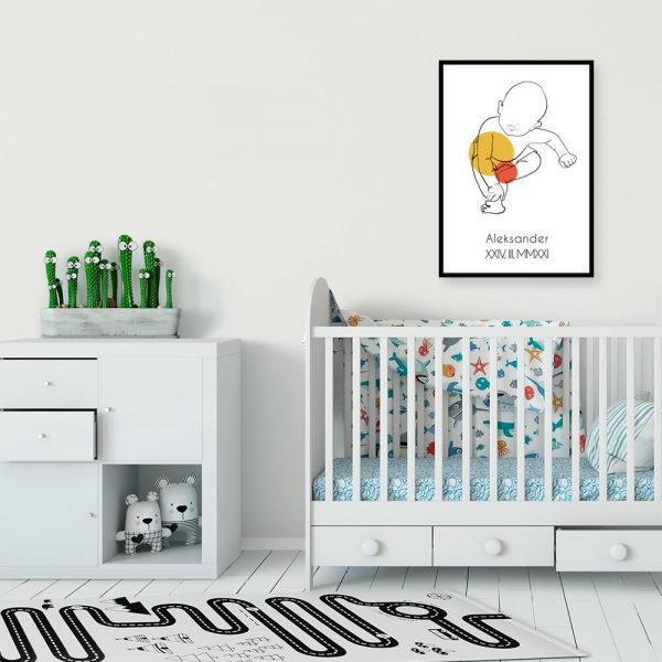 Plakat do dziecinnego pokoju line art - Aleksander