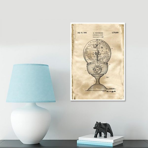 Plakat - Patent na zegar astronomiczny do sypialni