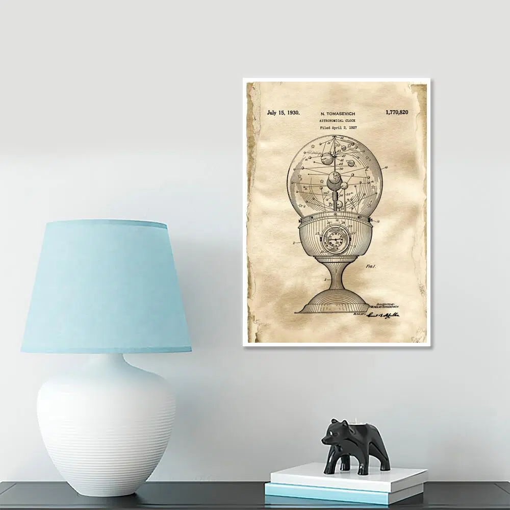 Plakat - Patent na zegar astronomiczny do sypialni