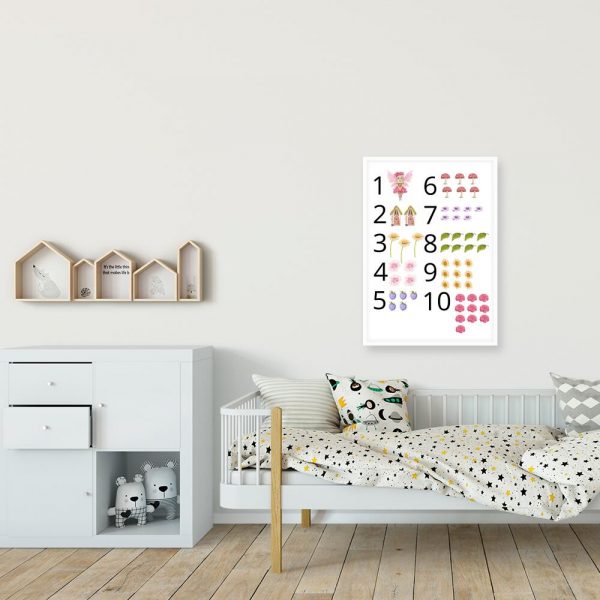 Dziecięcy plakat edukacyjny z cyferkami