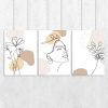 Plakat tryptyk szkic kwiatów i kobiety