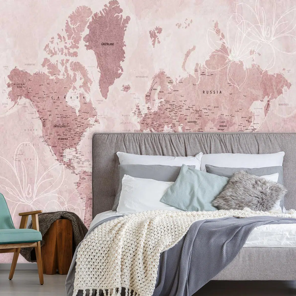 Tapeta z państwami na kontynentach