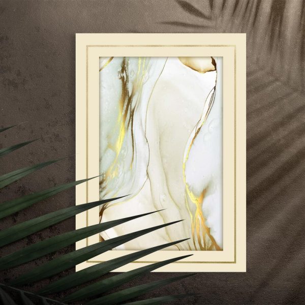 Plakat z żółto-złotą abstrakcją