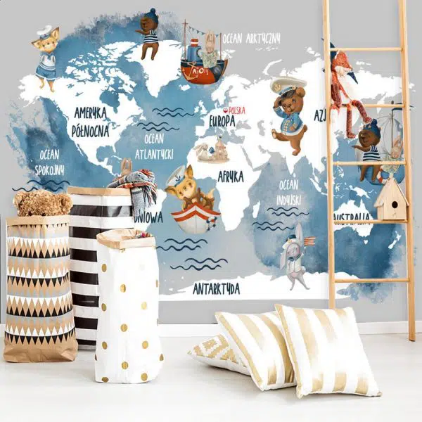 Tapeta z marynarzami i lądem