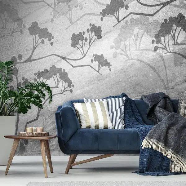 Foto-tapeta rośliny na tle struktury betonu