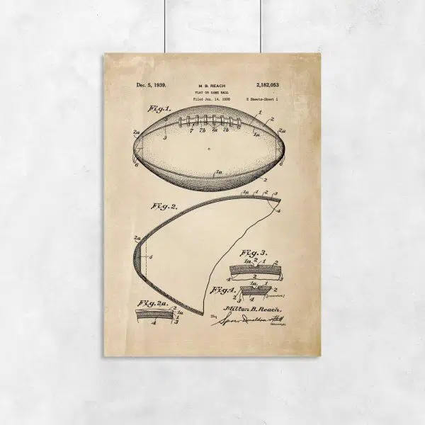 Plakat z rysunkiem patentowym - piłka
