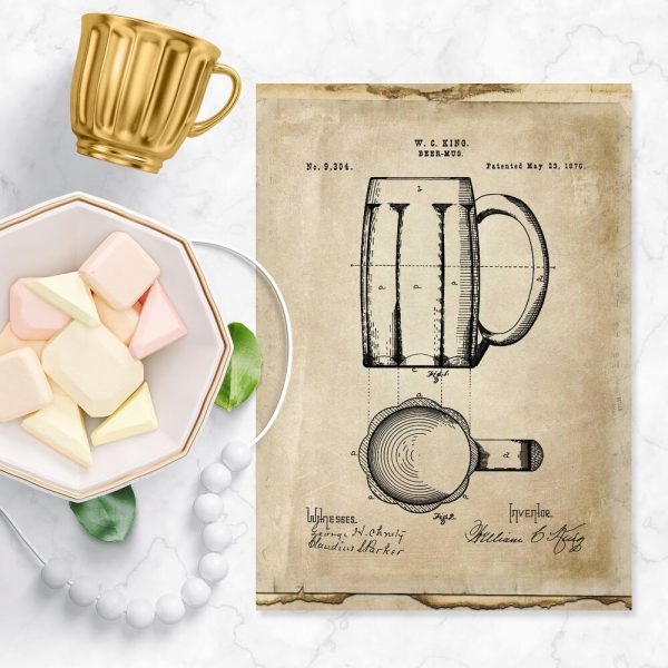 Plakat w sepii z licencją na kufel do piwa