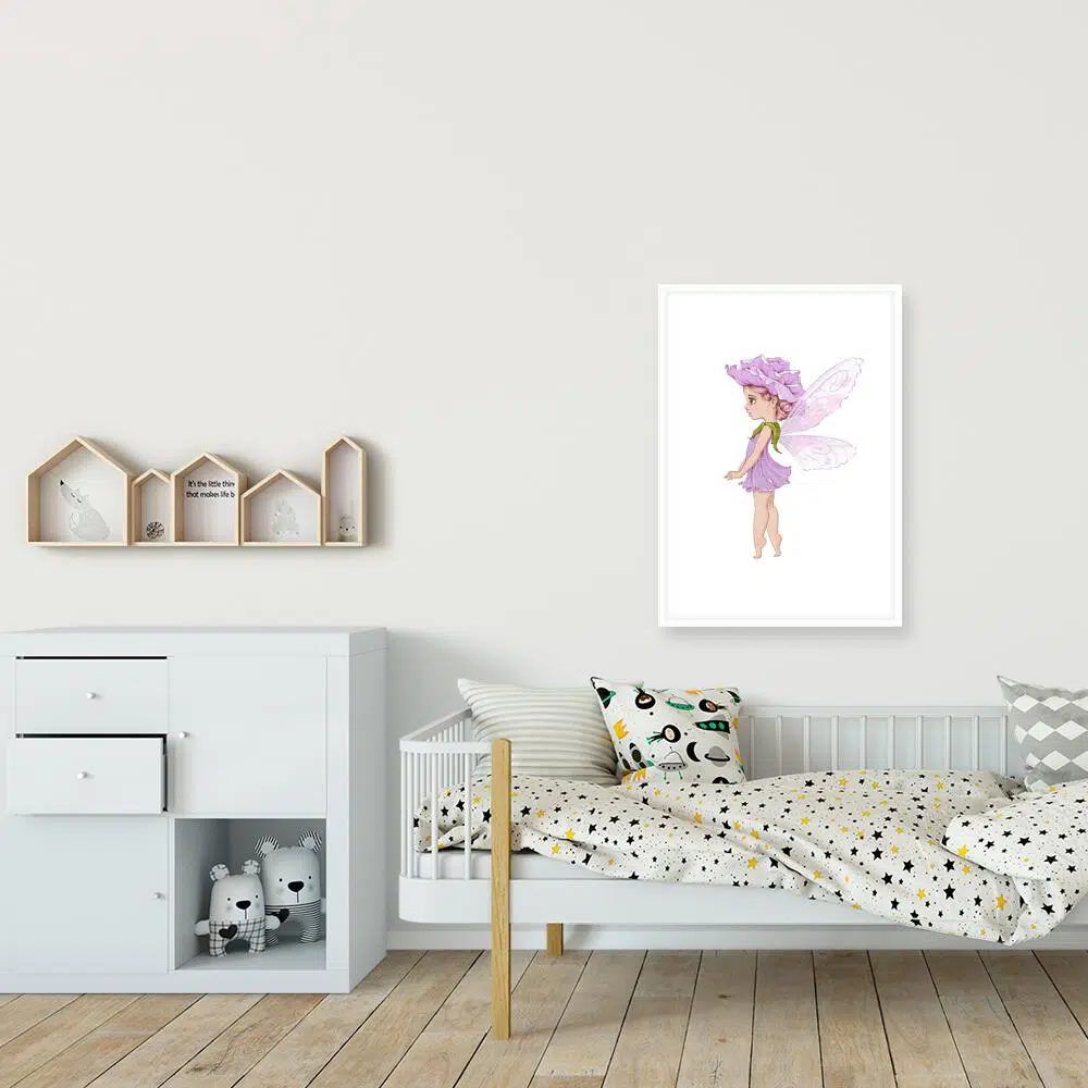 Plakat do pokoju dziecięcego z motywem liliowego elfa