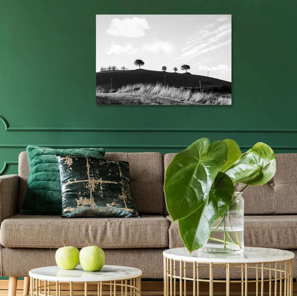 Szary obraz z drzewami