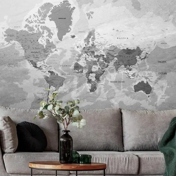 Foto-tapeta z szarą mapą na betonie