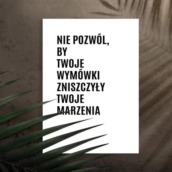 Plakat z maksymą o życiu