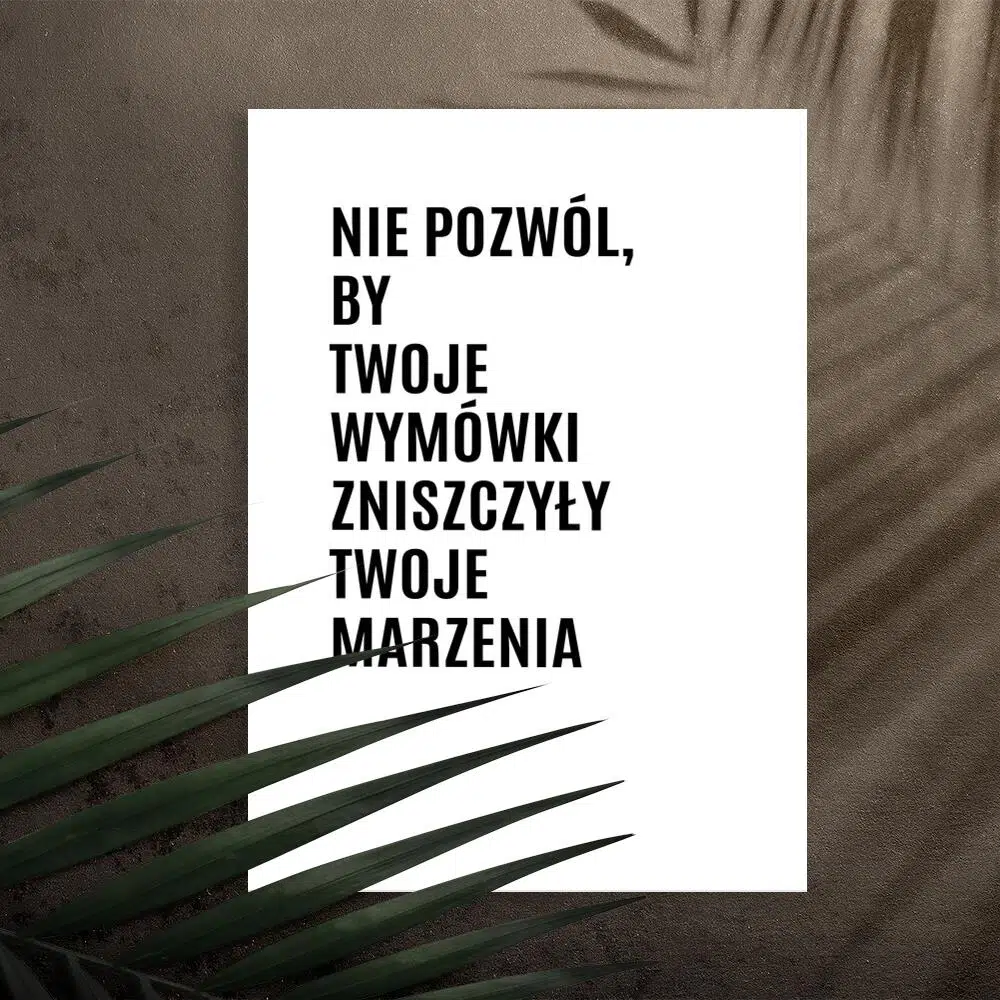 Plakat z maksymą o życiu