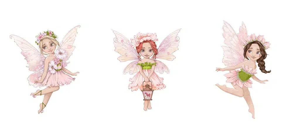 Zestaw trzech plakatów z wróżkami