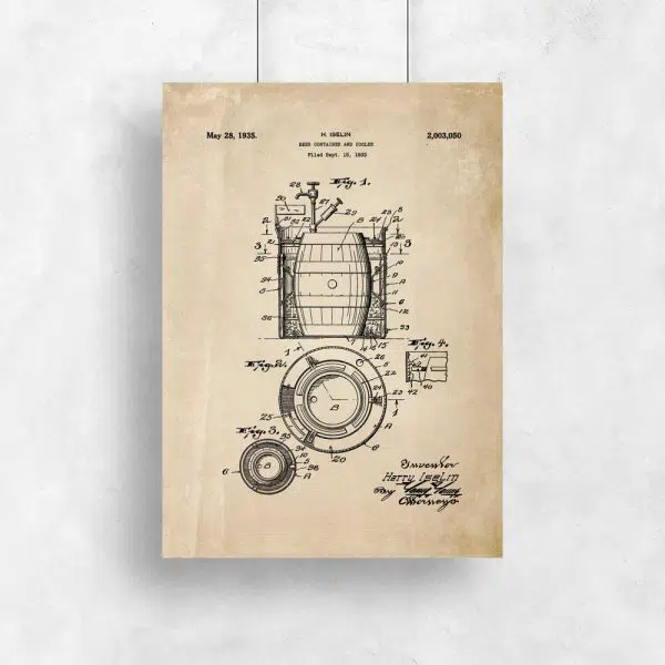 Plakat budowa beczki do piwa