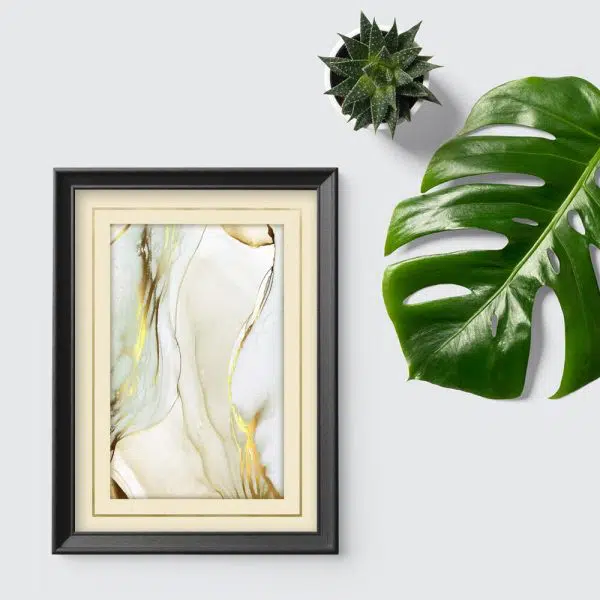 Żółta abstrakcja na plakacie