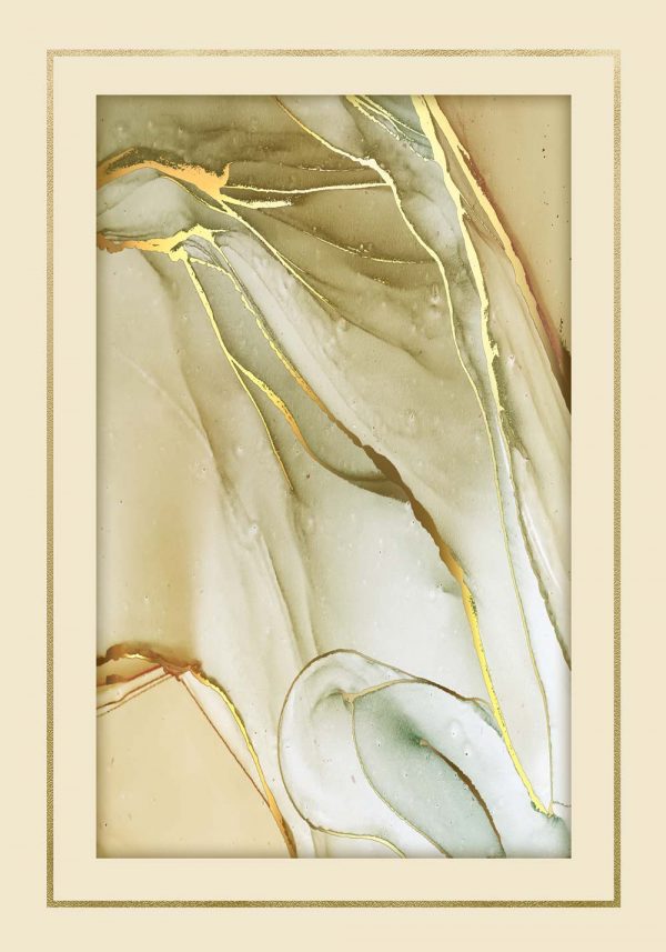 Plakat z motywem abstrakcji w żółtym kolorze